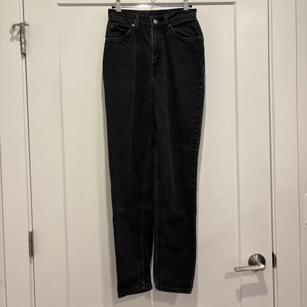 Levis 912 Vintage Orange Tab Slim Fit Tapered Leg Black Jeans Womens 7 Med